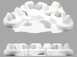 Roche bobois bombom sofa set 002 3D Model