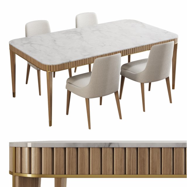 Roche bobois eden-rock dining set 3D Model .c4d .max .obj .3ds .fbx .stl .blend 