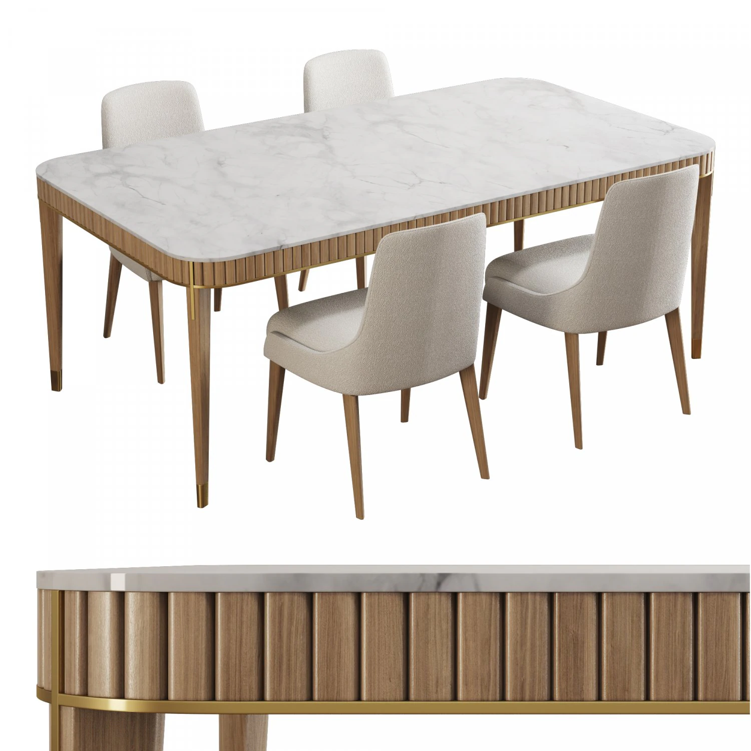 Conjunto de jantar Roche bobois eden-rock Modelo 3D .c4d .max .obj .3ds .fbx .stl .blend