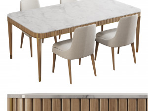 Roche bobois eden-rock dining set 3D Model