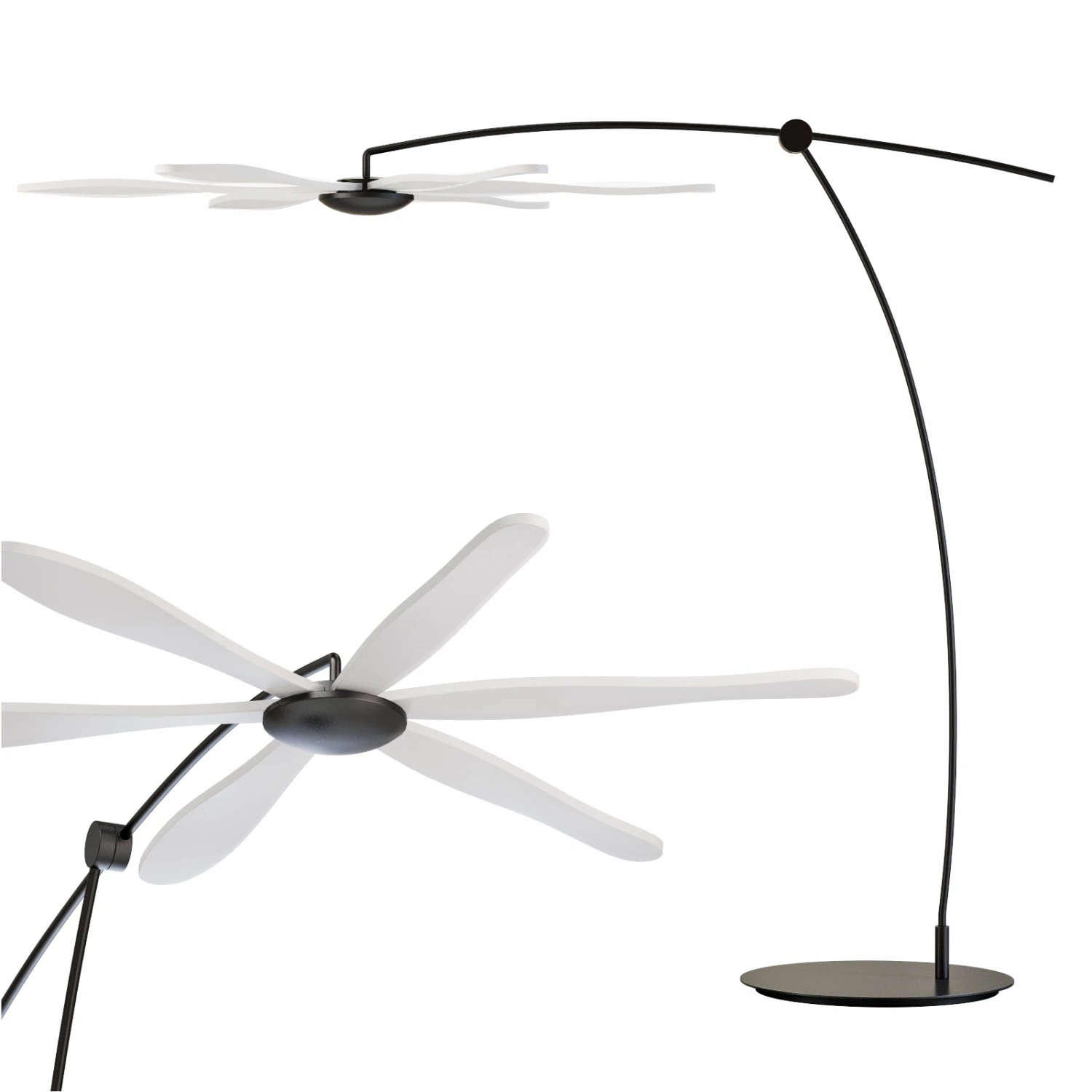 Roche bobois libellule floor lamp 3D Model .c4d .max .obj .3ds .fbx .stl .blend