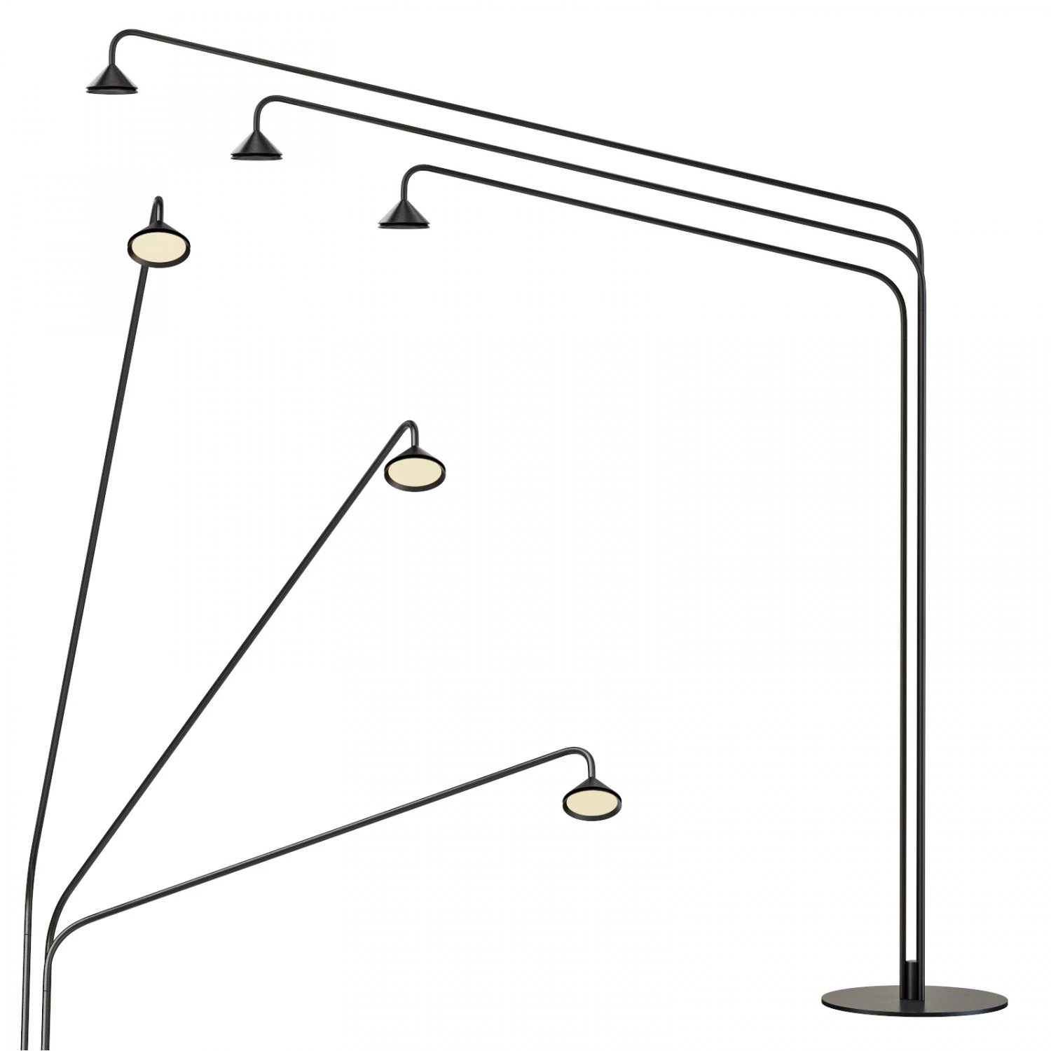 Roche bobois nomad floor lamp 3D Model .c4d .max .obj .3ds .fbx .stl .blend 