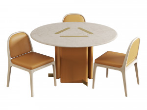 Roche bobois paris paname dining set 3D Model
