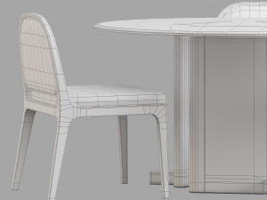 Roche bobois paris paname dining set 3D Model