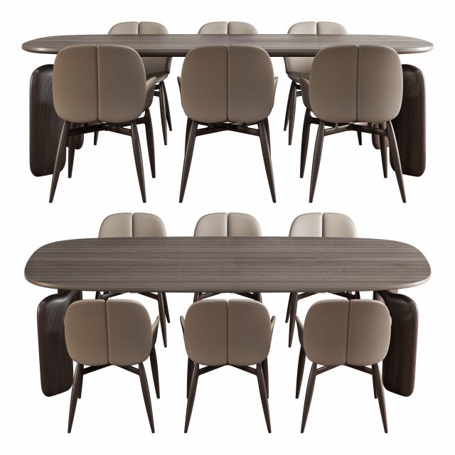 Roche bobois pulp dining set 1 3D Model .c4d .max .obj .3ds .fbx .stl .blend 