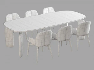 Conjunto de jantar de polpa Roche bobois 1 Modelo 3D