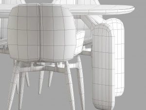 Conjunto de jantar de polpa Roche bobois 1 Modelo 3D