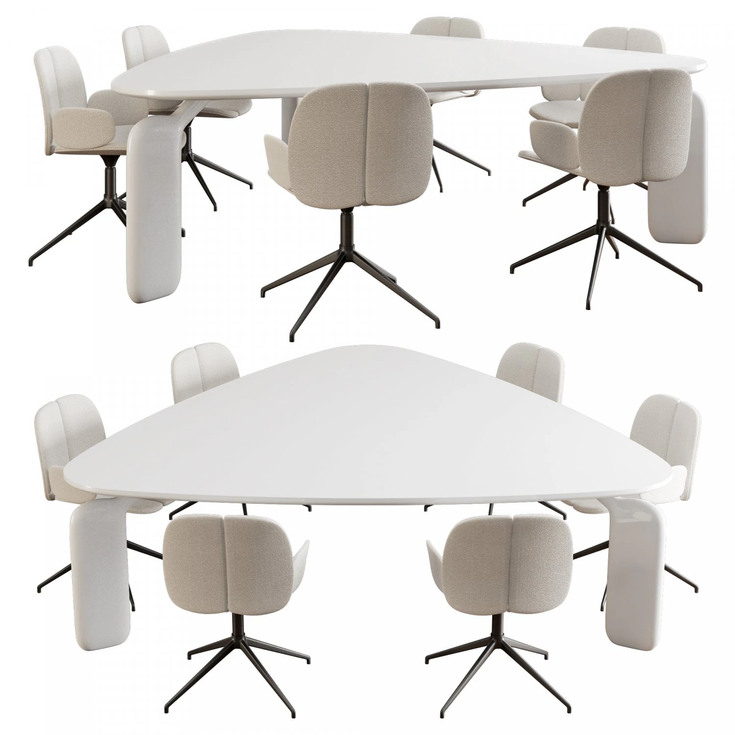 Roche bobois pulp dining set 2 3D Model .c4d .max .obj .3ds .fbx .stl .blend