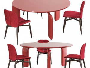 로슈 보보아 펄프 다이닝 세트 3 3D 모델