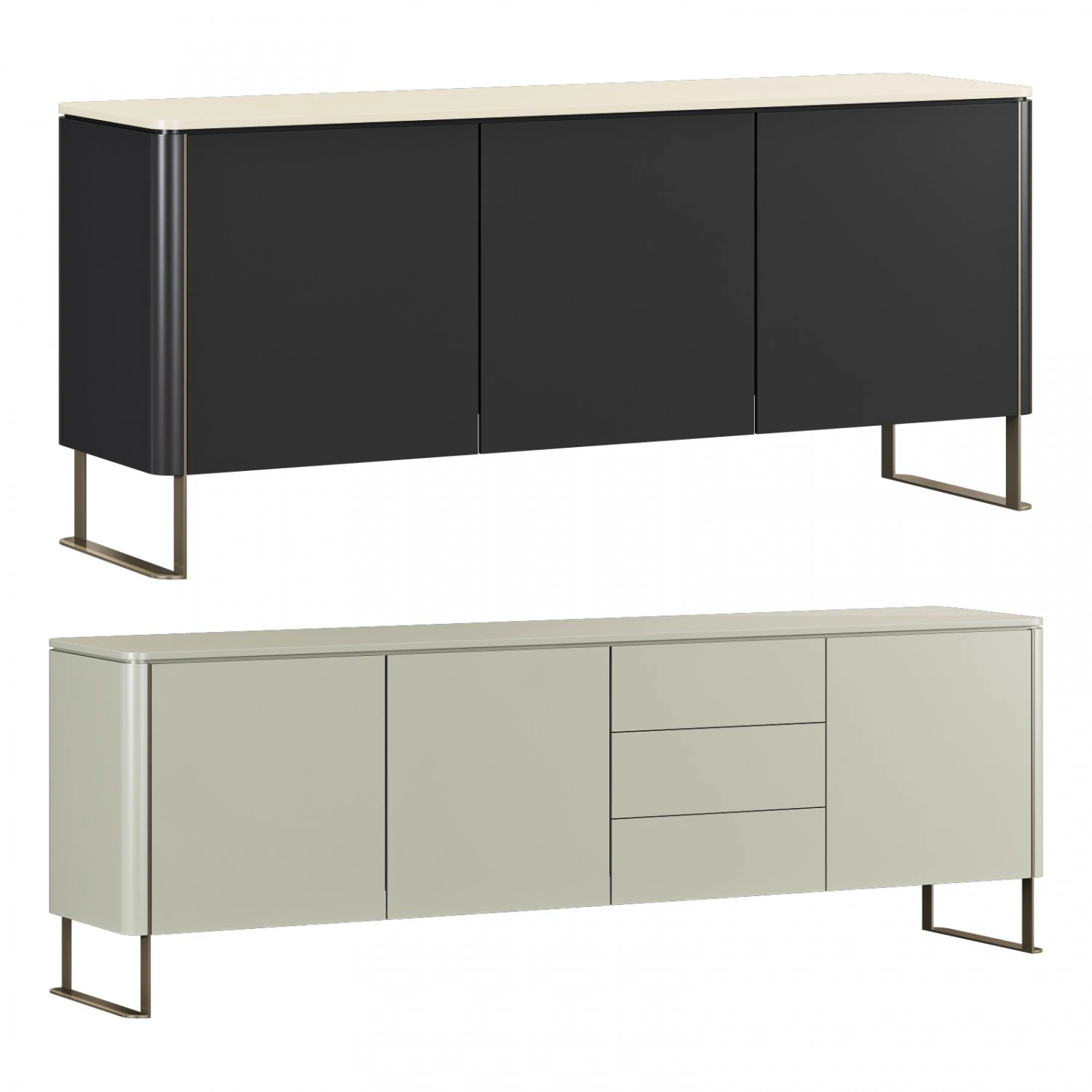 Roche bobois rondo sideboards set 2 3D Model .c4d .max .obj .3ds .fbx .stl .blend 