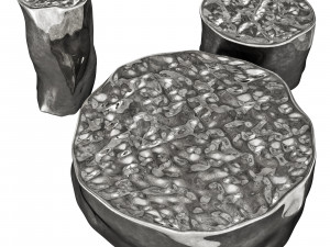 Roche bobois silver tree cocktail table 3D Модель