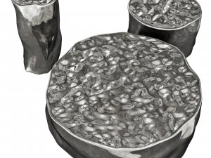Roche bobois silver tree cocktail table 3D Model