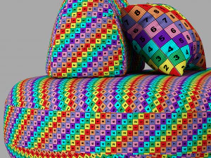 Roche Bobois bombom Sof&aacute; sem bra&ccedil;os de 2-5 lugares Modelo 3D