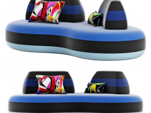Roche Bobois bombom 3-seat armless sofa 3D 모델
