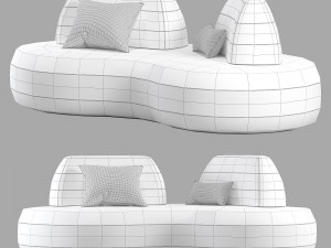Roche Bobois bombom 3-seat armless sofa Modelo 3D