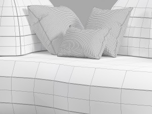 Roche Bobois bombom 4-seat armless sofa Modello 3D