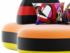 Roche Bobois bombom 5-seat armless sofa Model 3D