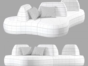 Sof&aacute; Roche Bobois bombom 5 lugares sem bra&ccedil;os Modelo 3D