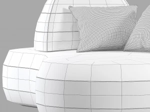 Sof&aacute; Roche Bobois bombom 5 lugares sem bra&ccedil;os Modelo 3D