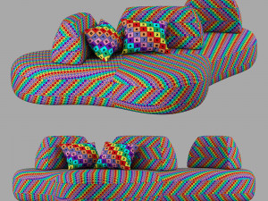 Roche Bobois bombom 5-seat armless sofa Model 3D