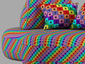Sof&aacute; Roche Bobois bombom 5 lugares sem bra&ccedil;os Modelo 3D