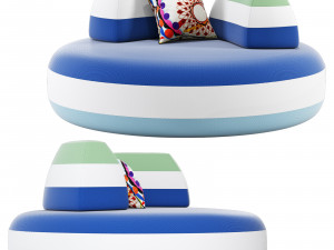 Roche Bobois bombom round ottoman 3D Model