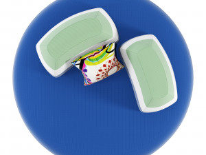Roche Bobois bombom round ottoman 3D Model