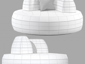 Roche Bobois bombom round ottoman 3D Model