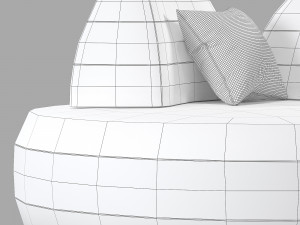 Roche Bobois bombom round ottoman 3D Model