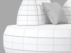 Roche Bobois bombom round ottoman 3D Model