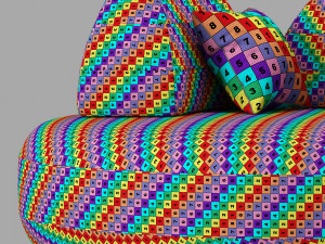 Roche Bobois bombom round ottoman 3D Model