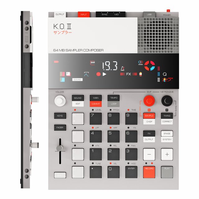 Teenage engineering EP-133 KO II 3D Model .c4d .max .obj .3ds .fbx .stl .blend 