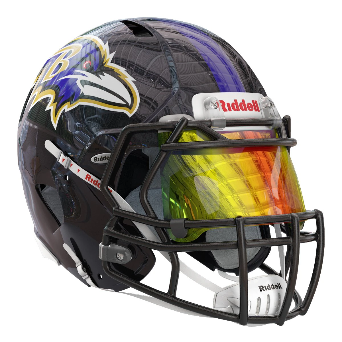 Riddell speed helmet baltimore ravens 3D Model .c4d .max .obj .3ds .fbx .stl .blend 