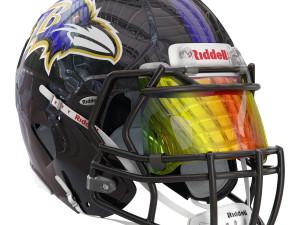 Riddell speed helmet baltimore ravens 3D Model