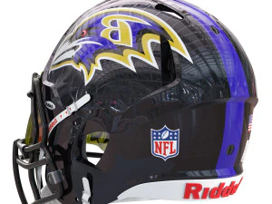 Riddell speed helmet baltimore ravens 3D Model