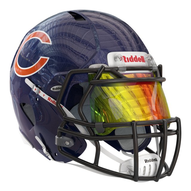 Riddell speed helmet chicago bears 3D Model .c4d .max .obj .3ds .fbx .stl .blend 