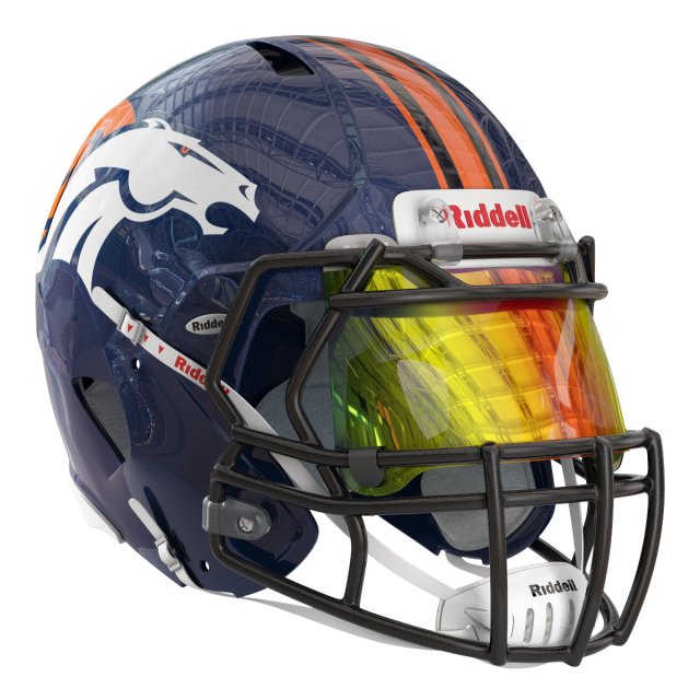 Riddell speed helmet denver broncos 3D 模型 .c4d .max .obj .3ds .fbx .stl .blend 