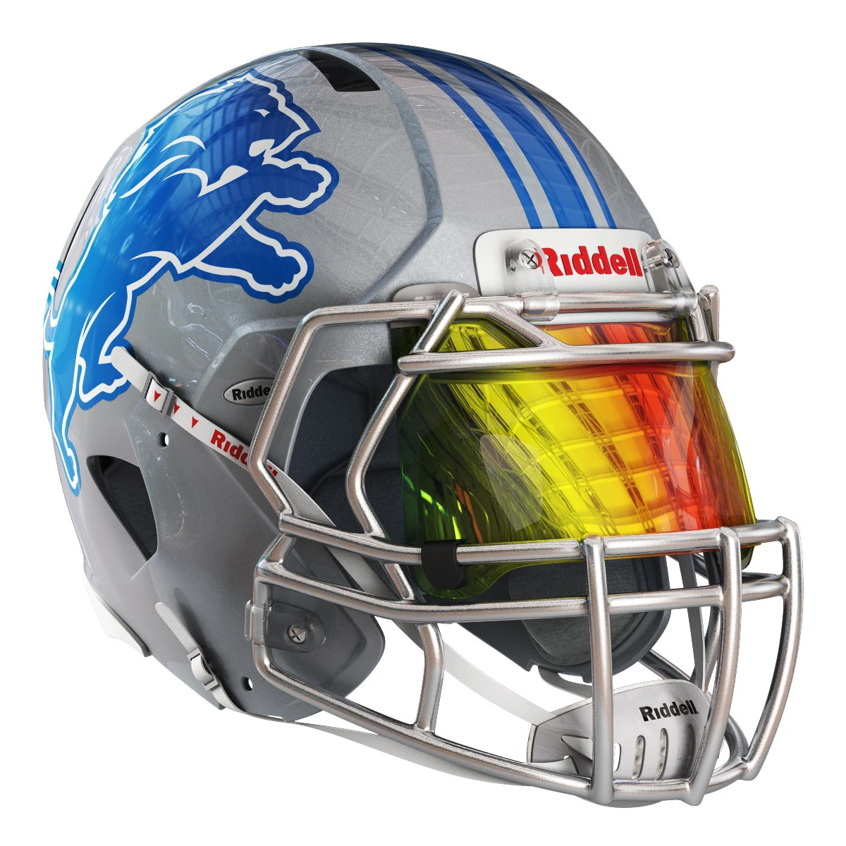 Riddell speed helmet detroit lions 3D Model .c4d .max .obj .3ds .fbx .stl .blend 