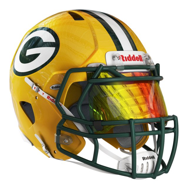 Riddell speed helmet green bay packers 3D-Modell .c4d .max .obj .3ds .fbx .stl .blend 