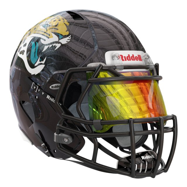 Riddell speed helmet jacksonville jaguars 3D Model .c4d .max .obj .3ds .fbx .stl .blend 