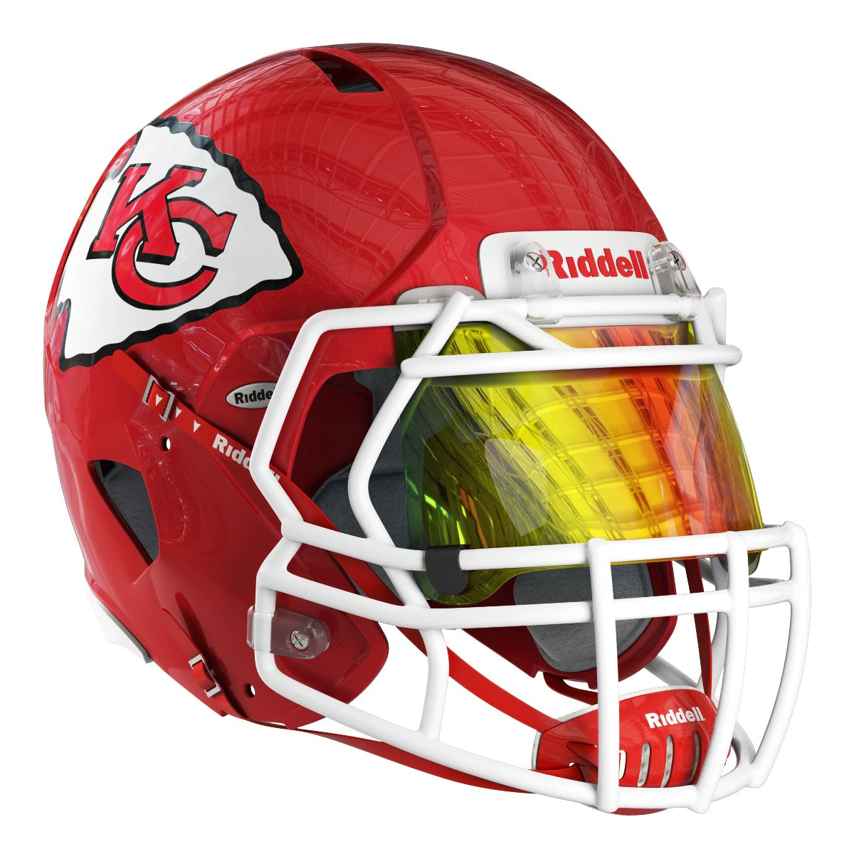 Riddell speed helmet kansas city chiefs 3D Model .c4d .max .obj .3ds .fbx .stl .blend