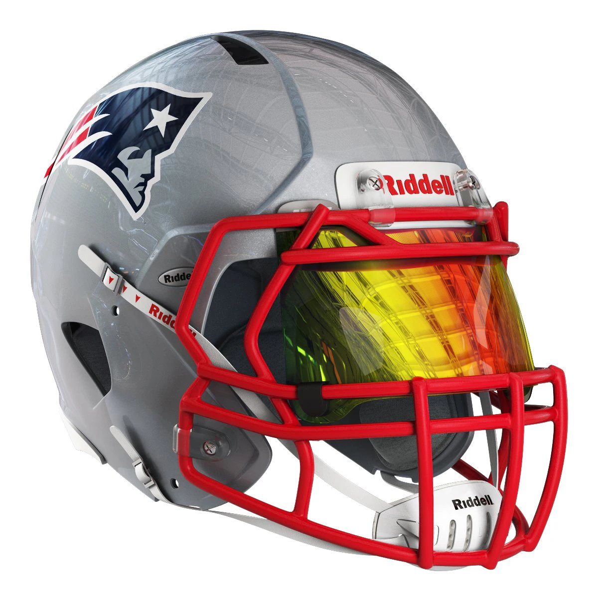 Riddell speed helmet new england patriots 3D Model .c4d .max .obj .3ds .fbx .stl .blend 