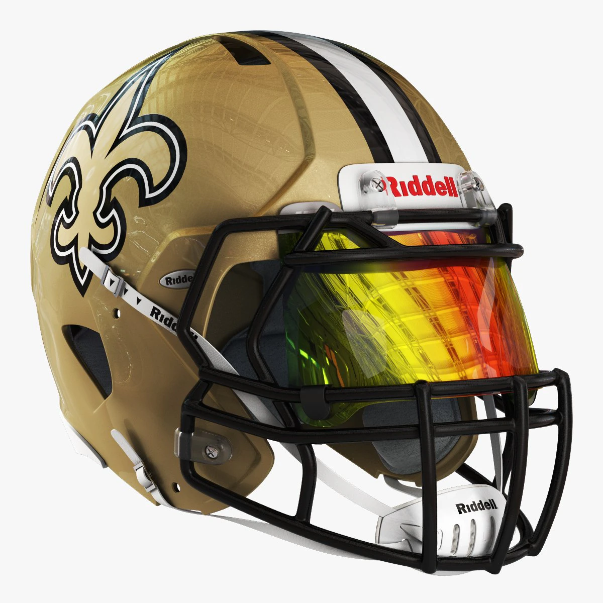 Riddell speed helmet new orleans saints 3D Model .c4d .max .obj .3ds .fbx .stl .blend 