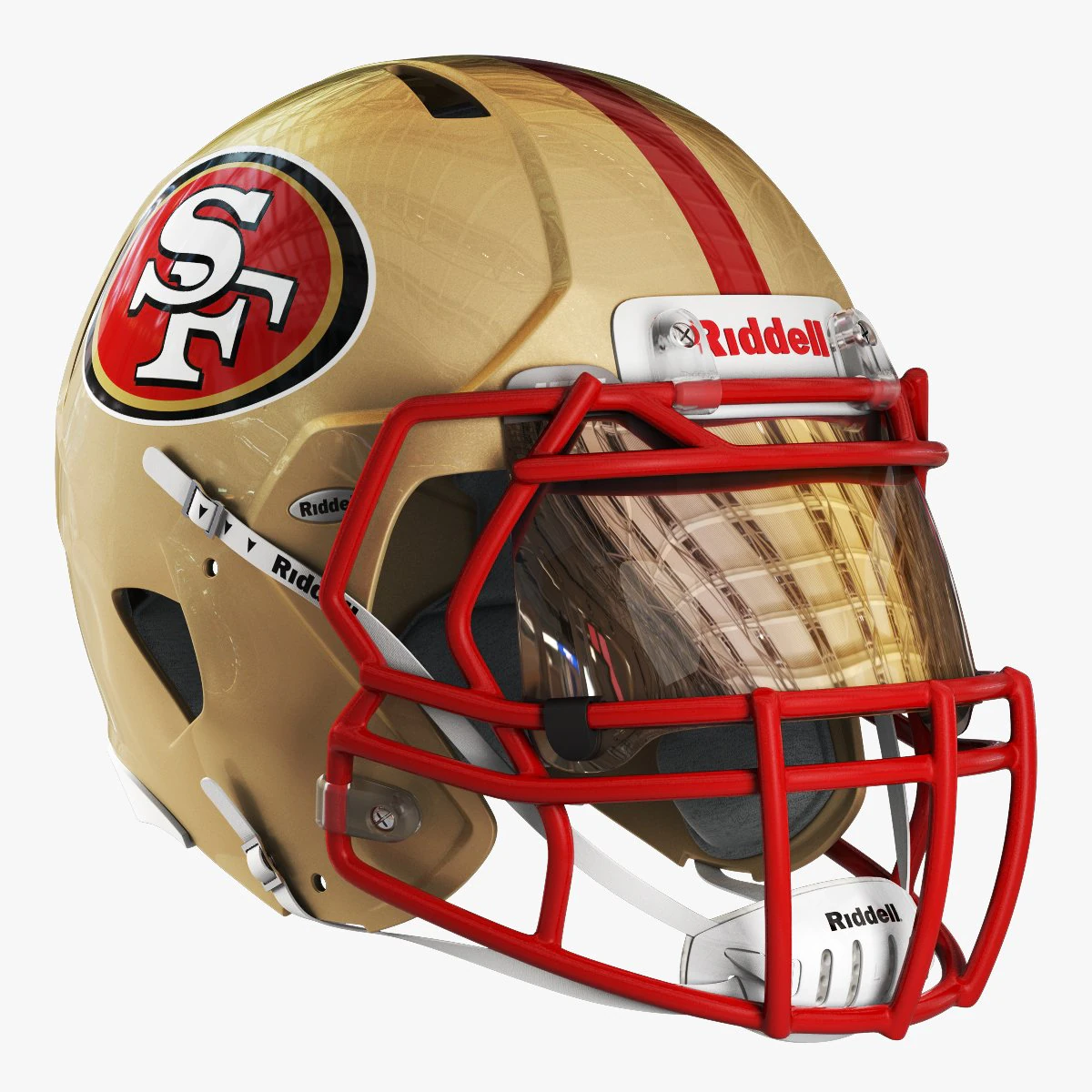 Riddell speed helmet san francisco 49ers 3D Model .c4d .max .obj .3ds .fbx .stl .blend 