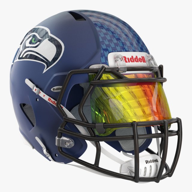 Riddell speed helmet seattle seahawks 3D 模型 .c4d .max .obj .3ds .fbx .stl .blend 