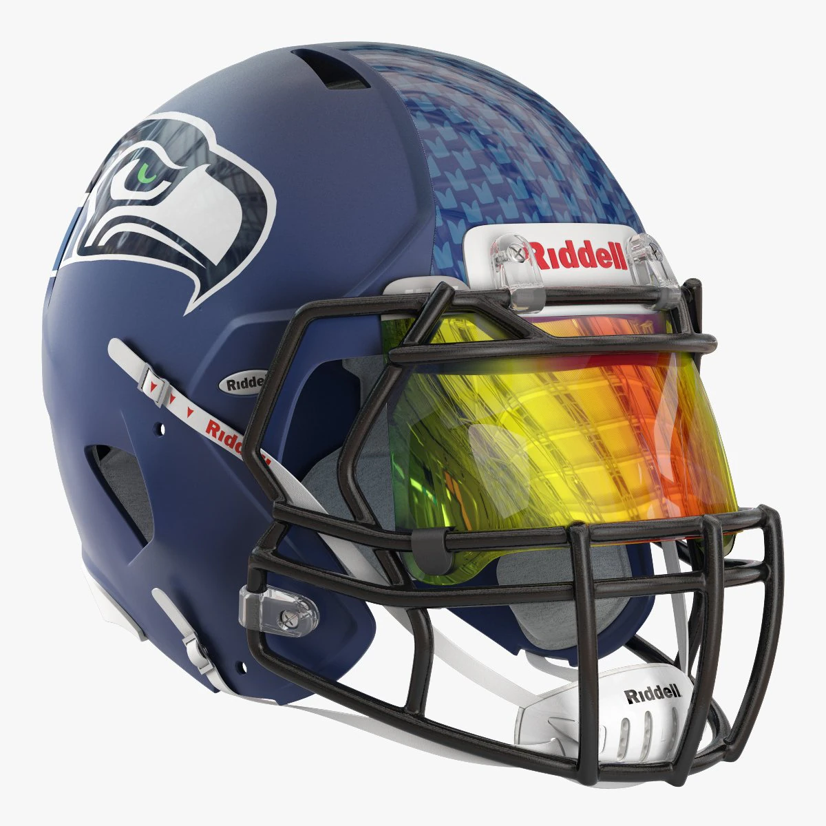 Riddell speed helmet seattle seahawks 3D Model .c4d .max .obj .3ds .fbx .stl .blend 