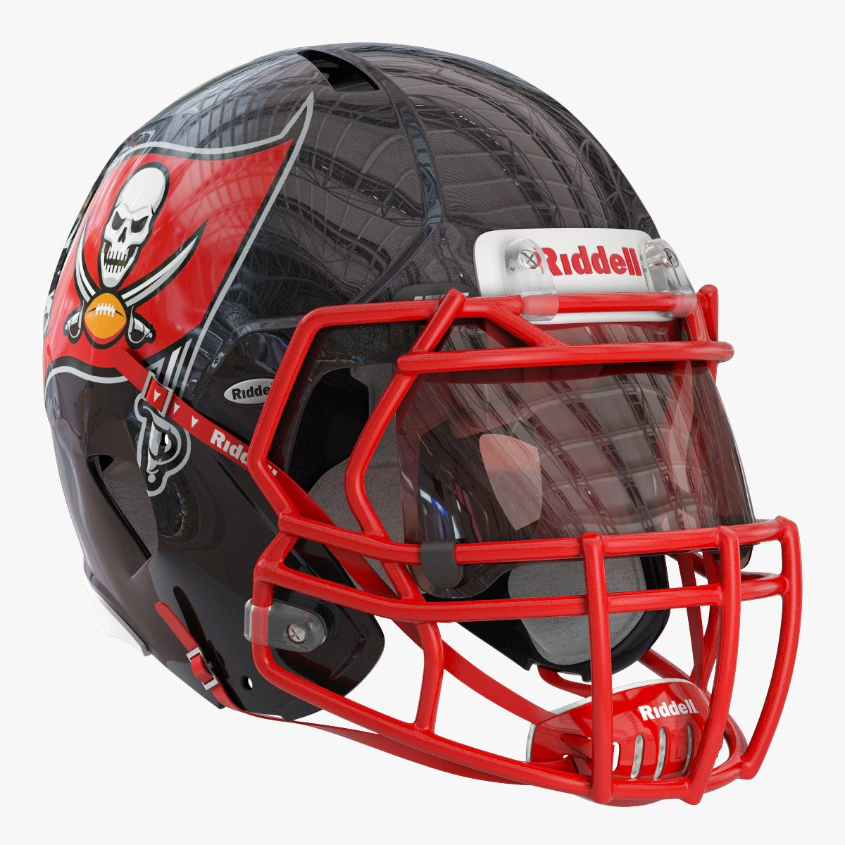 Riddell speed helmet tampa bay buccaneers 3D Model .c4d .max .obj .3ds .fbx .stl .blend