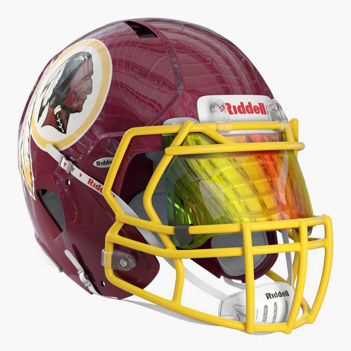 Riddell speed helmet washington redskins 3D Model .c4d .max .obj .3ds .fbx .stl .blend 