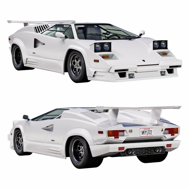 Countach 25th Anniversary Wolf of Wall Street Modello 3D .c4d .max .obj .3ds .fbx .stl .blend 