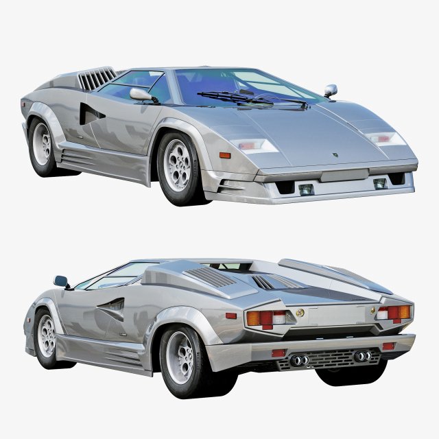 Countach 5000Qv 3D Model .c4d .max .obj .3ds .fbx .stl .blend 